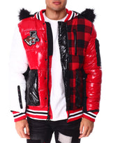 "Vandal" Puffer Coat - Crimson